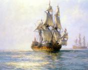 The Royal Charles on Sunlit Waters - 蒙塔古·道森